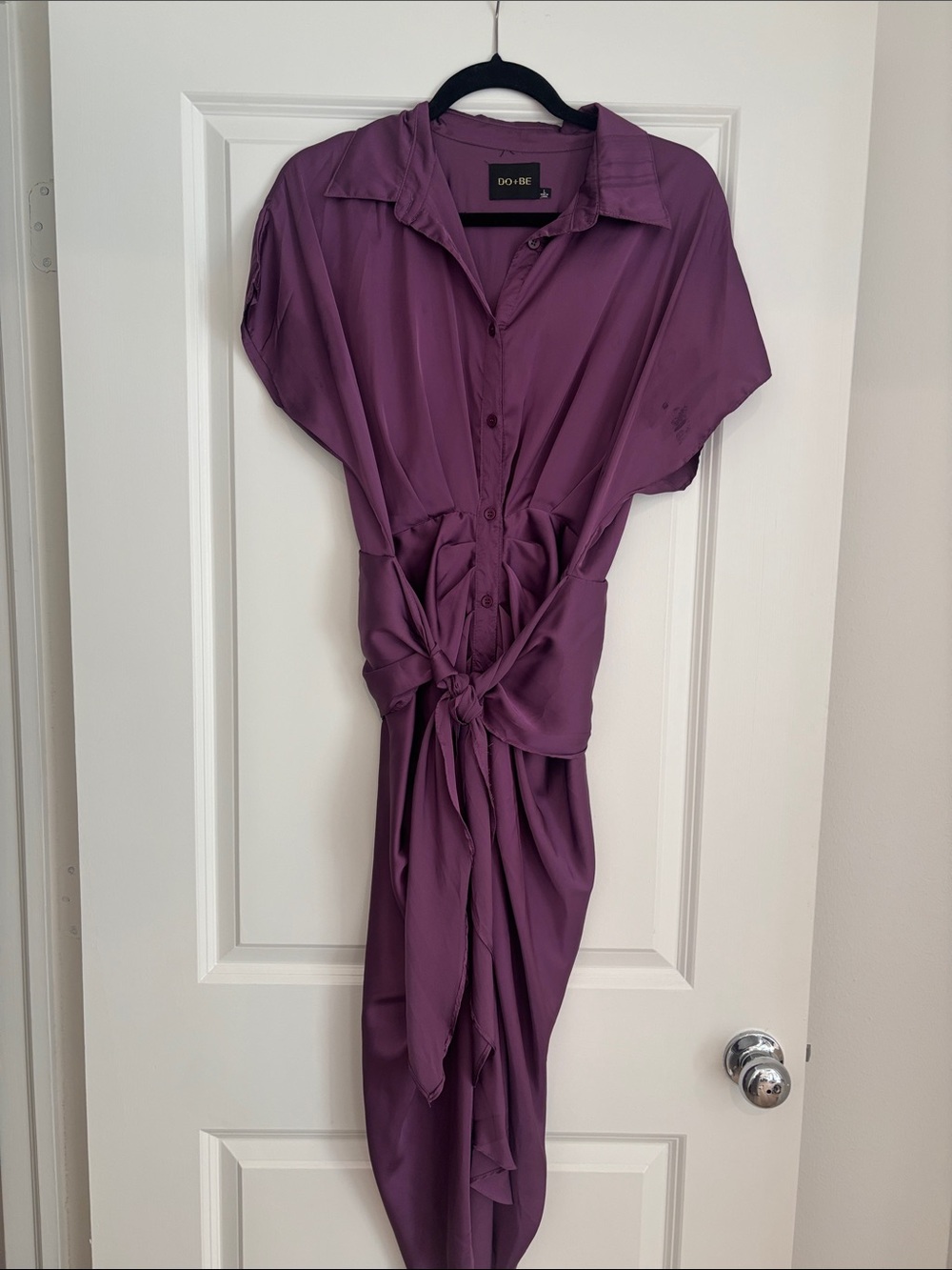 DO+BE Mauve Purple Knot-Front Maxi Dress